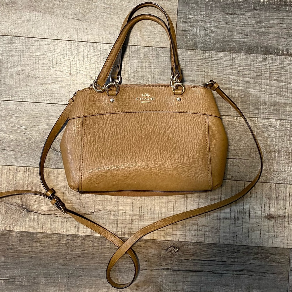Coach F25395 Crossgrain Mini Brooke Carryall Purse Hand Bag Gray Authentic